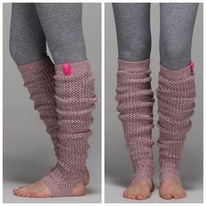Lulu Knit Purple Leg Warmers - Mind Your Practice Slouchy Cozy Warmers